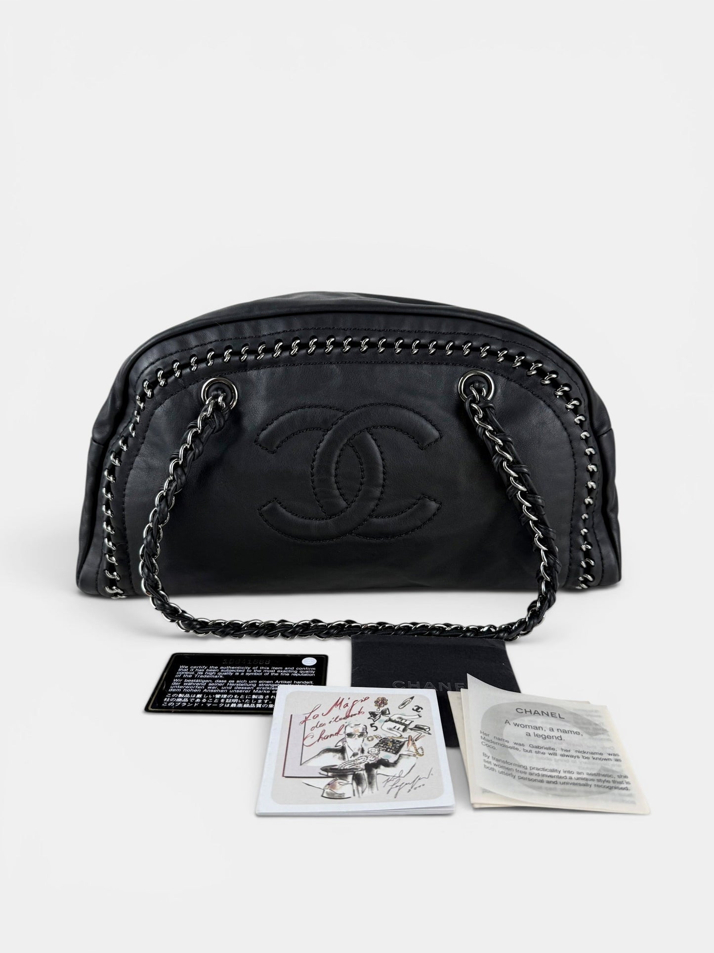 2005/2006 Chanel Luxe Ligne Black Lambskin Bowling Bag | O/S, Multicoloured