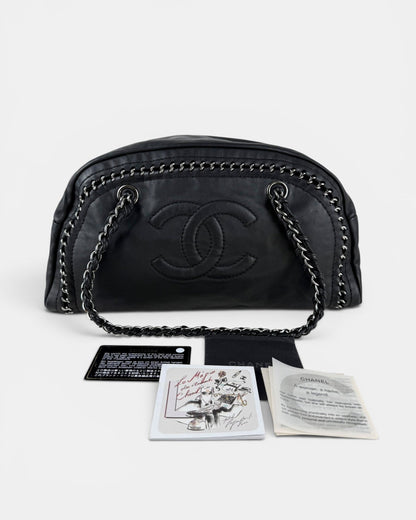 2005/2006 Chanel Luxe Ligne Black Lambskin Bowling Bag | O/S, Multicoloured