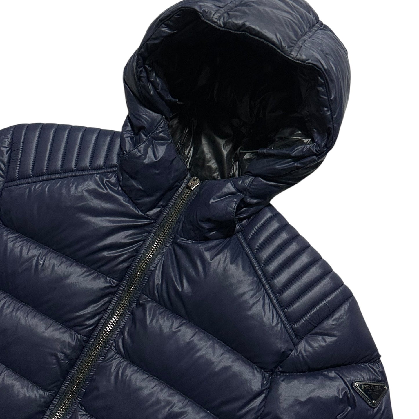 Prada Milan Tab Biker Down Jacket