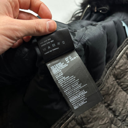 Prada 2014 Extreme Fur Hooded Silk & Wool Textured Puffer Jacket - IT44 (S) | Default Title, Blue