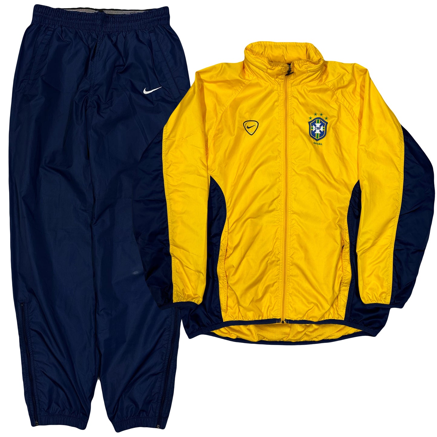 Nike Brazil 2001 Tracksuit In Yellow & Navy ( M )