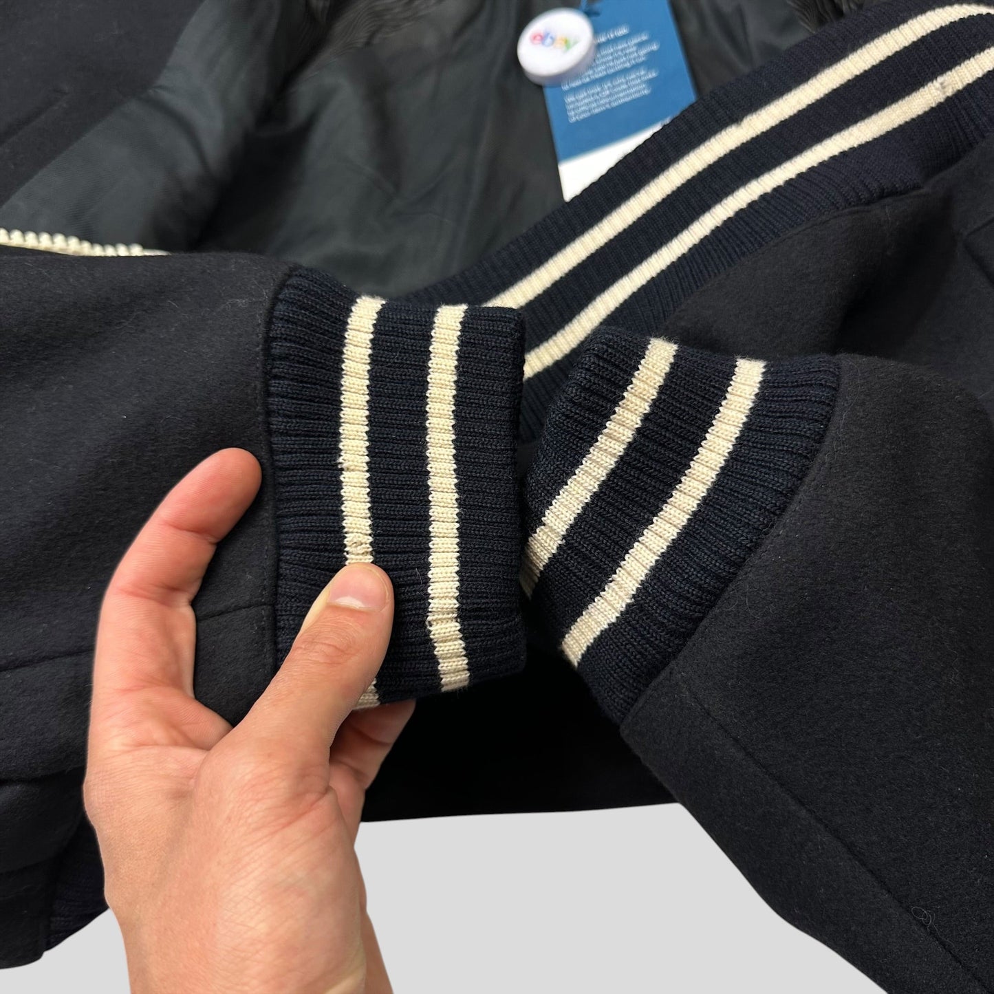 Dior AW05 by Hedi Slimane Contrast Piped Wool Varsity Jacket - IT52 (M/L)