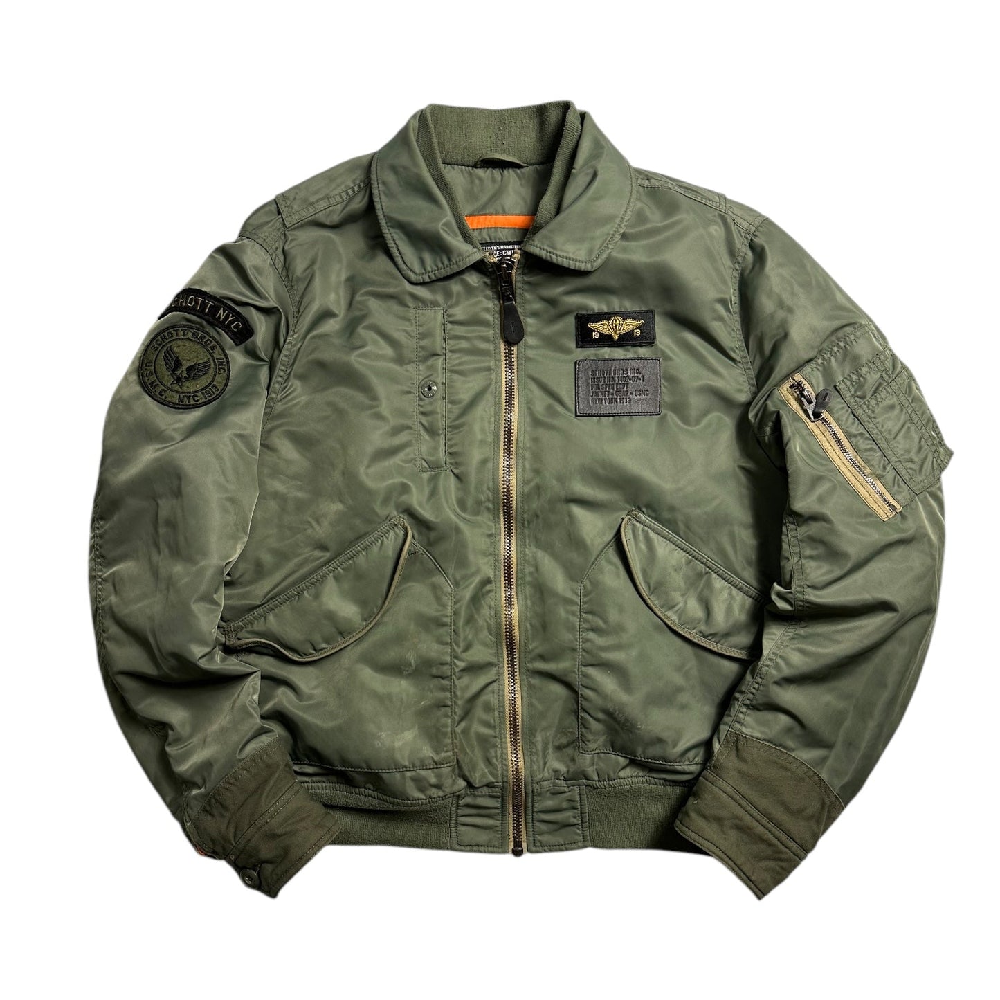 Schott NYC Green CWU-R Bomber Jacket