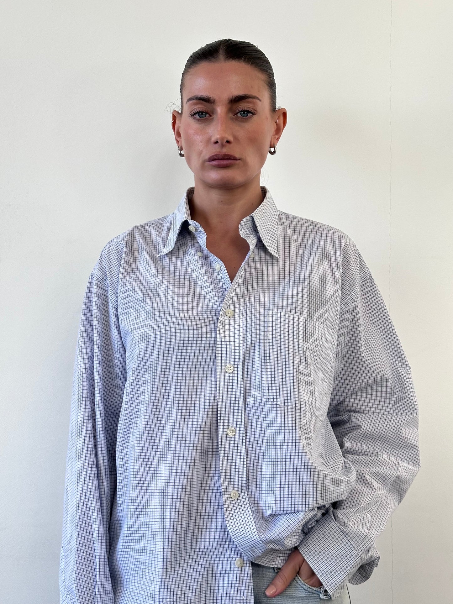 Yves Saint Laurent 90s Check Cotton Shirt - L/XL