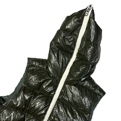 Duvetica Hooded Puffer Gilet In Dark Green ( M )