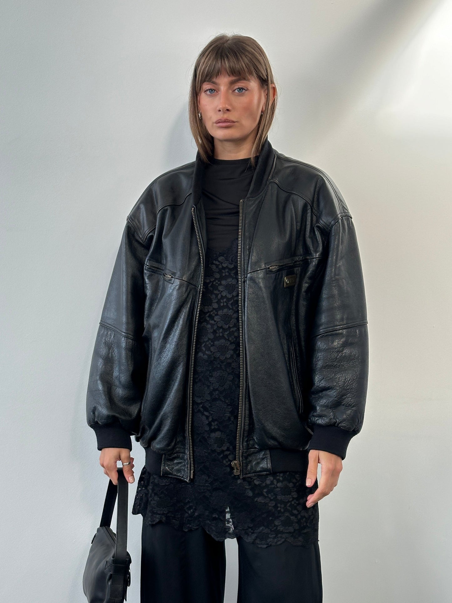 Vintage BMW 1990s Leather Bomber Jacket - XL