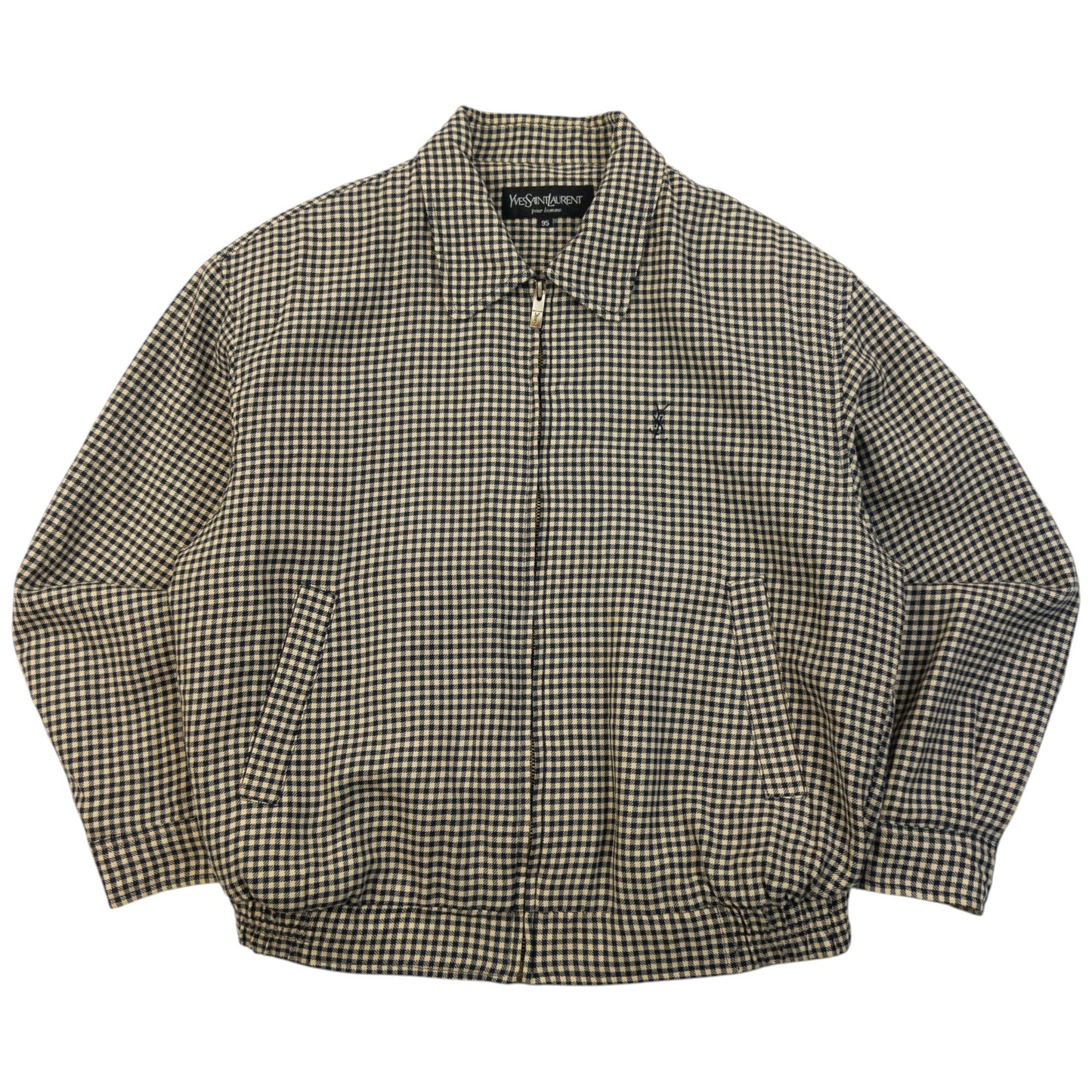 Vintage 90s YSL Yves Saint Laurent Checkered Harrington Jacket Size XS | XS, Multicoloured