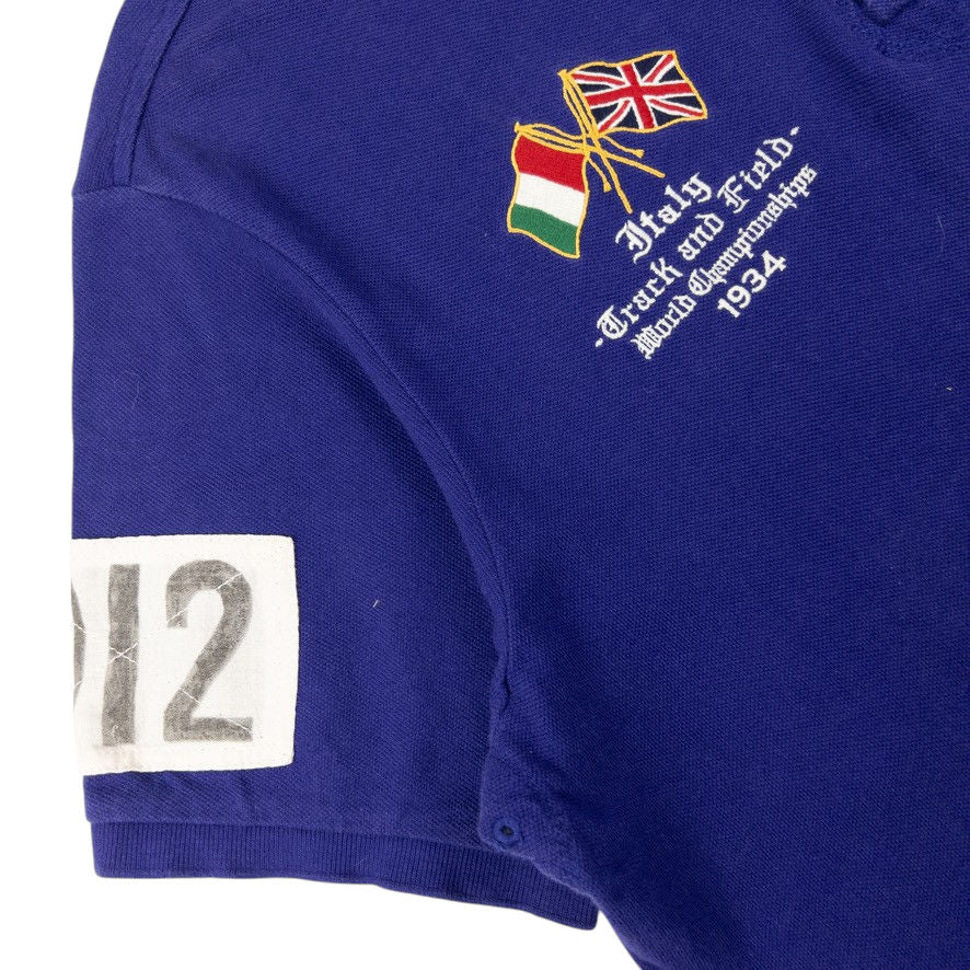 Vintage Polo Ralph Lauren Italy Track & Field Championship Polo Shirt Size XL