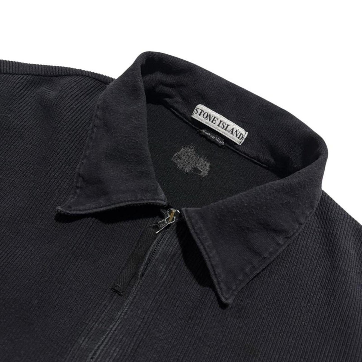 Stone Island S/S 2000 Ribbed Zip Up | XXL, Black