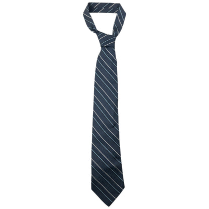 Vintage 90s Issey Miyake Striped Silk Tie | O/S, Navy