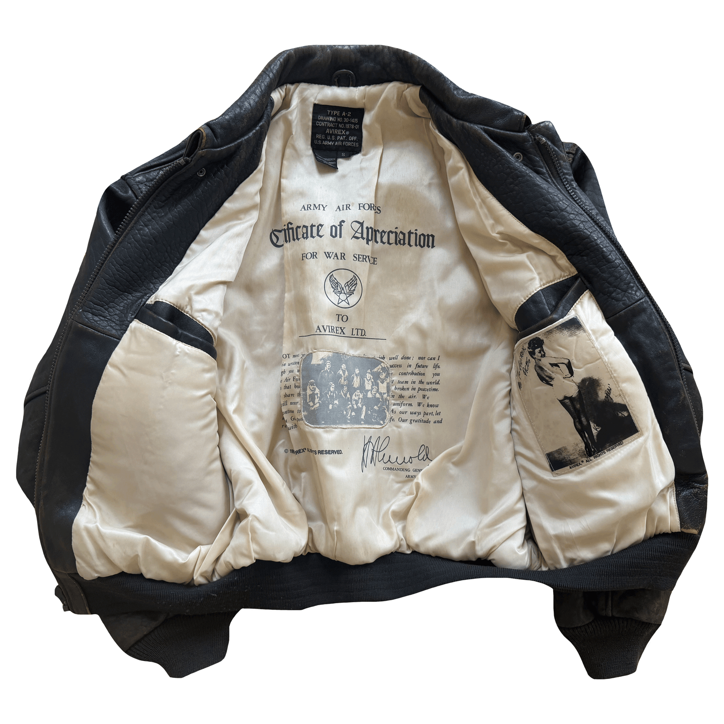 Avirex 'Lucky Strike' A2 Leather Flight Jacket - S / M | S / M, Red