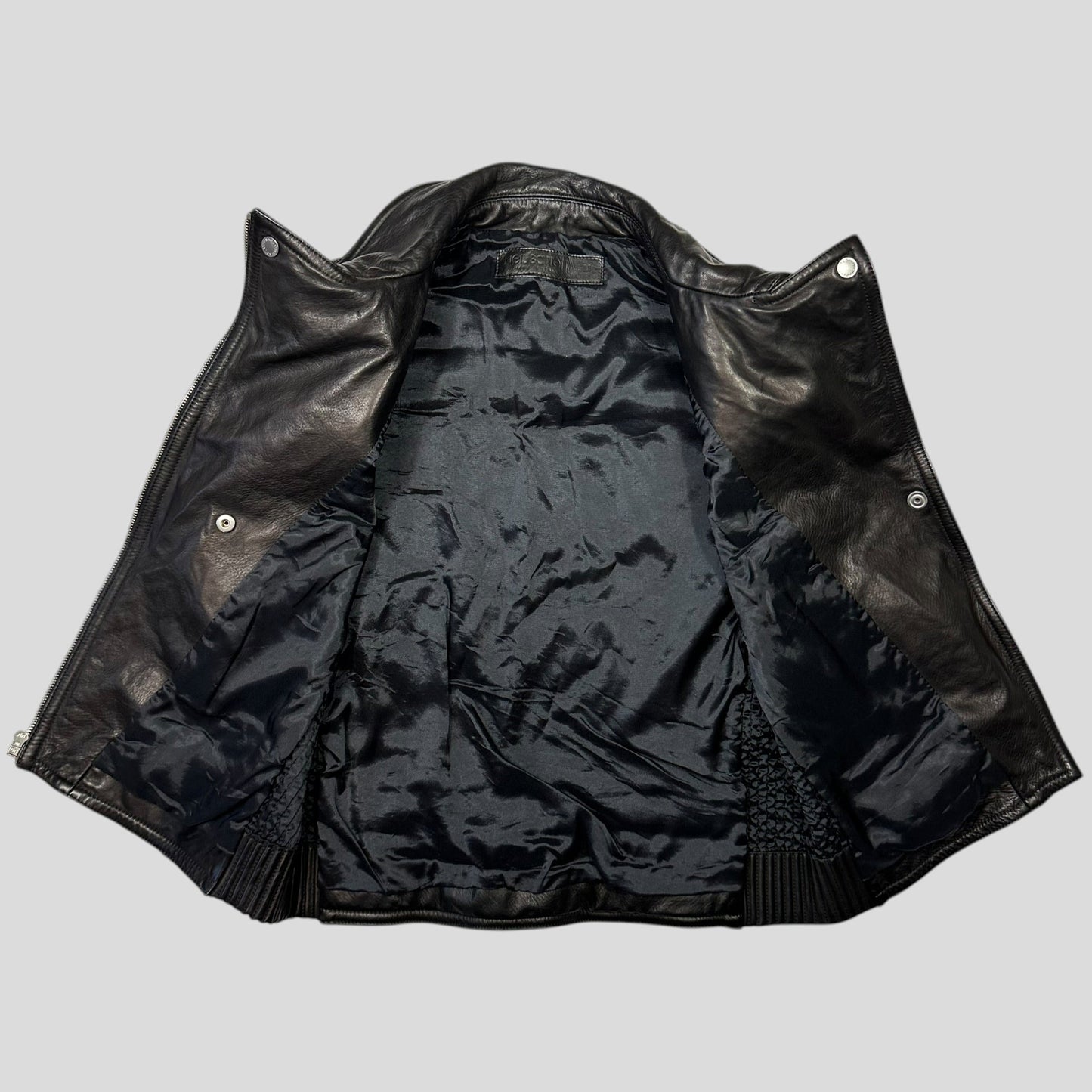 Neil Barrett 2012 Runway Leather Padded Multipocket Moto Vest - S | Default Title, Black