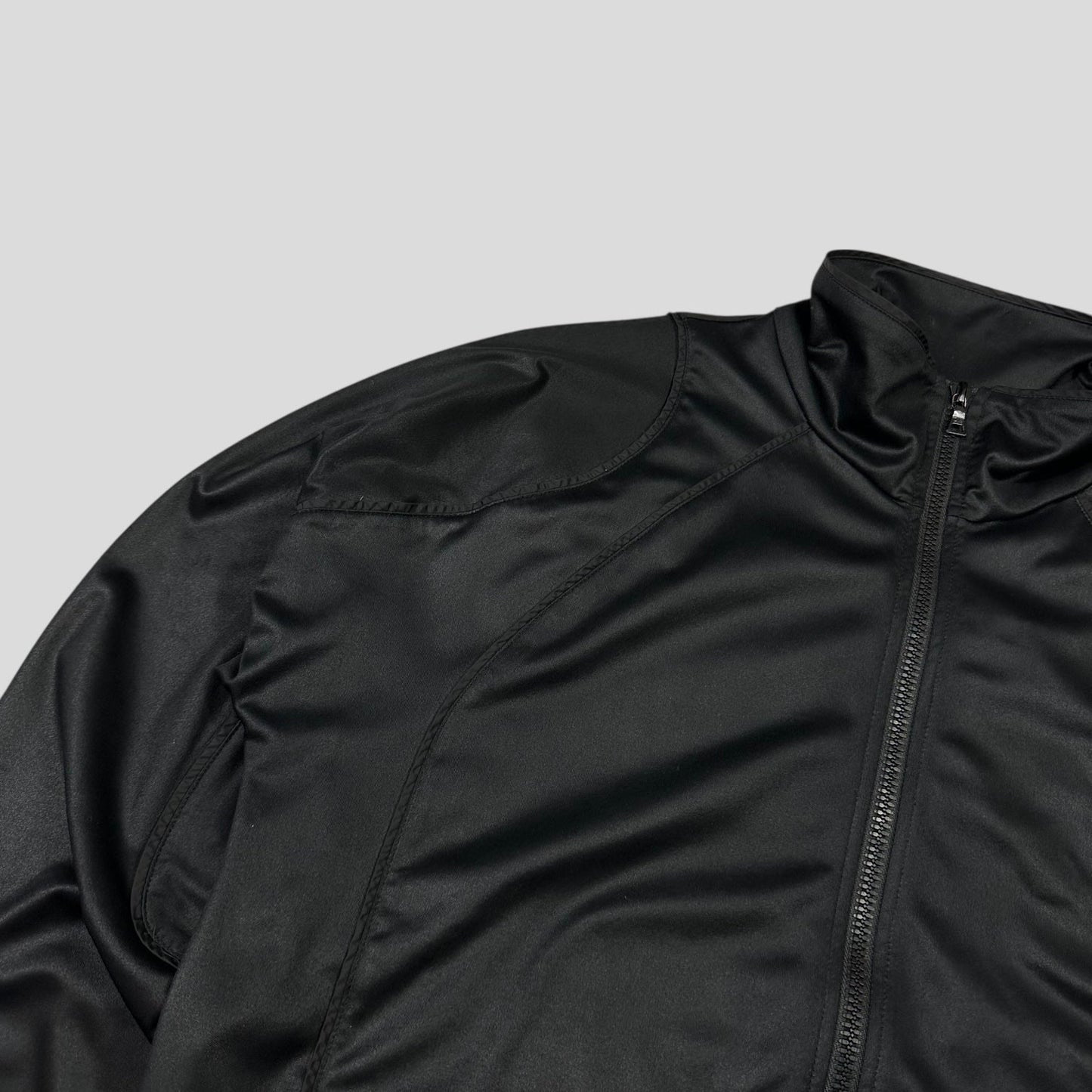 Prada Sport 2007 Jet Black Panelled Soft Polyester Harrington Jacket - M