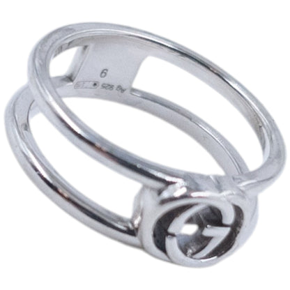 Vintage 2000s Gucci Silver Logo Ring