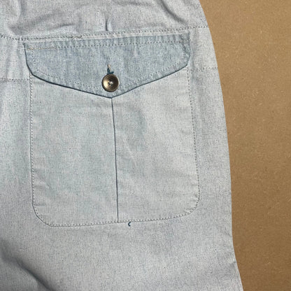 S/S 1983 Ice Blue Plated Tela Stella Poachers Pants