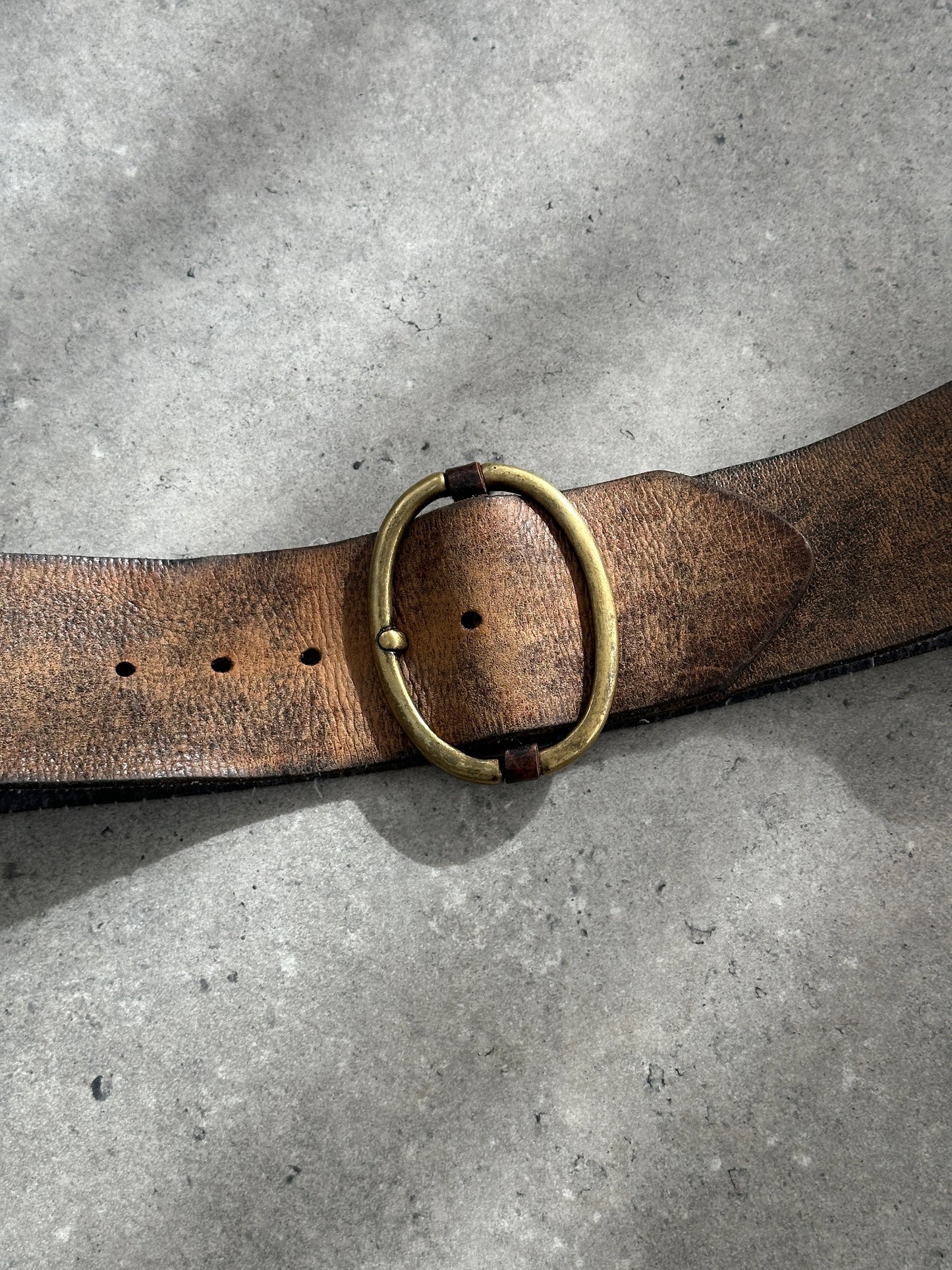 Vintage 1980s Chunky Leather Belt - W31-35