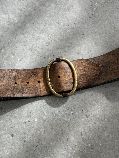 Vintage 1980s Chunky Leather Belt - W31-35