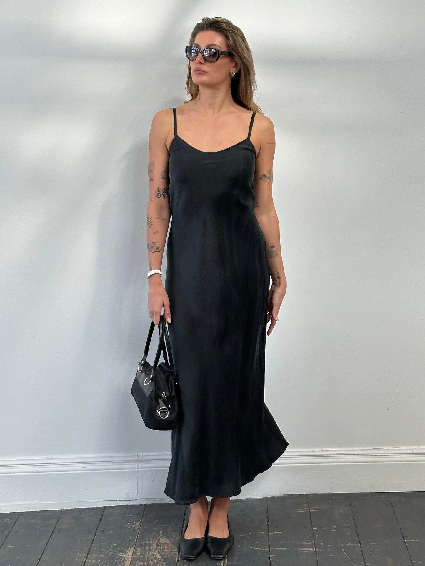Vintage 1990s Pure Silk Floor Length Slip Dress - S