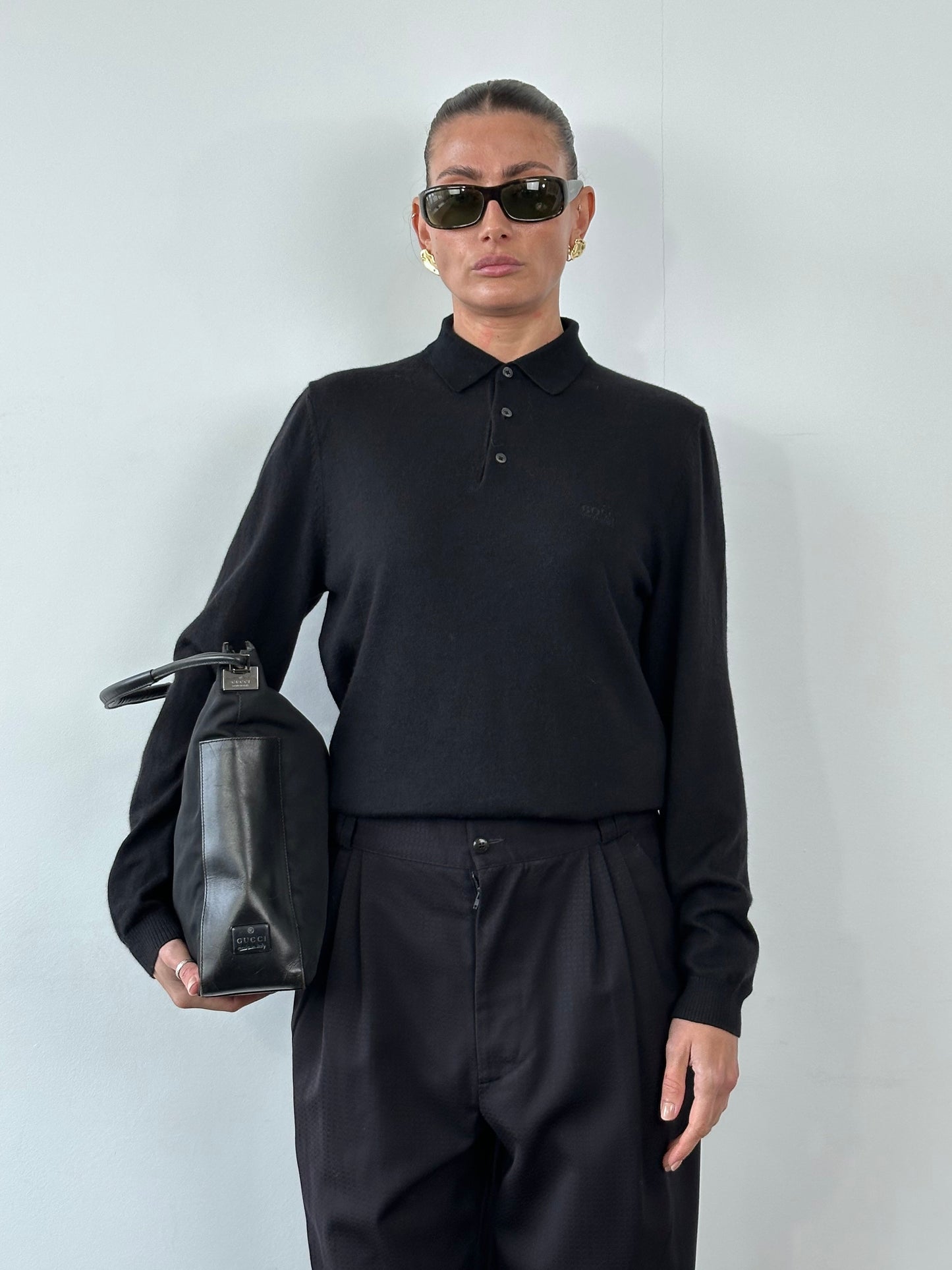 Hugo Boss Pure Wool Logo Polo Jumper - M/L