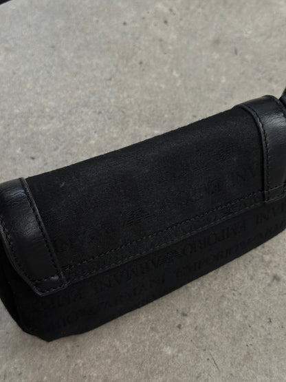 Emporio Armani 1990s Leather Monogram Mini Shoulder Bag