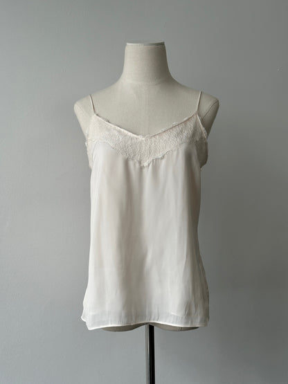 Vintage 2000s Satin Lace Top - M
