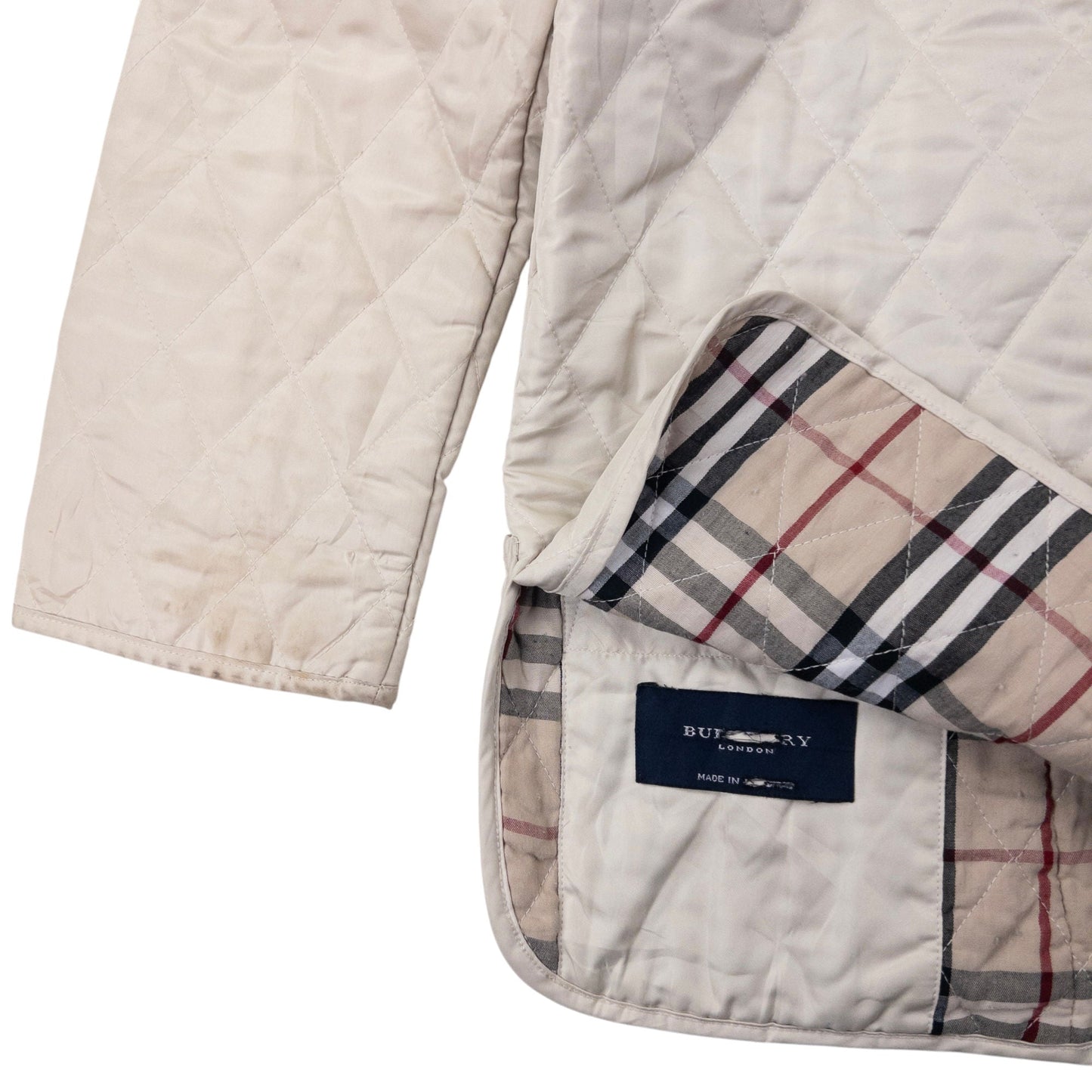 Vintage Burberry Nova Check Lined Quilted Jacket Womens Size L