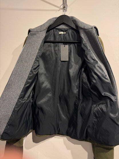 Miu Miu Khaki Grey 90s/00s Wool Jacket | Large, Multicoloured