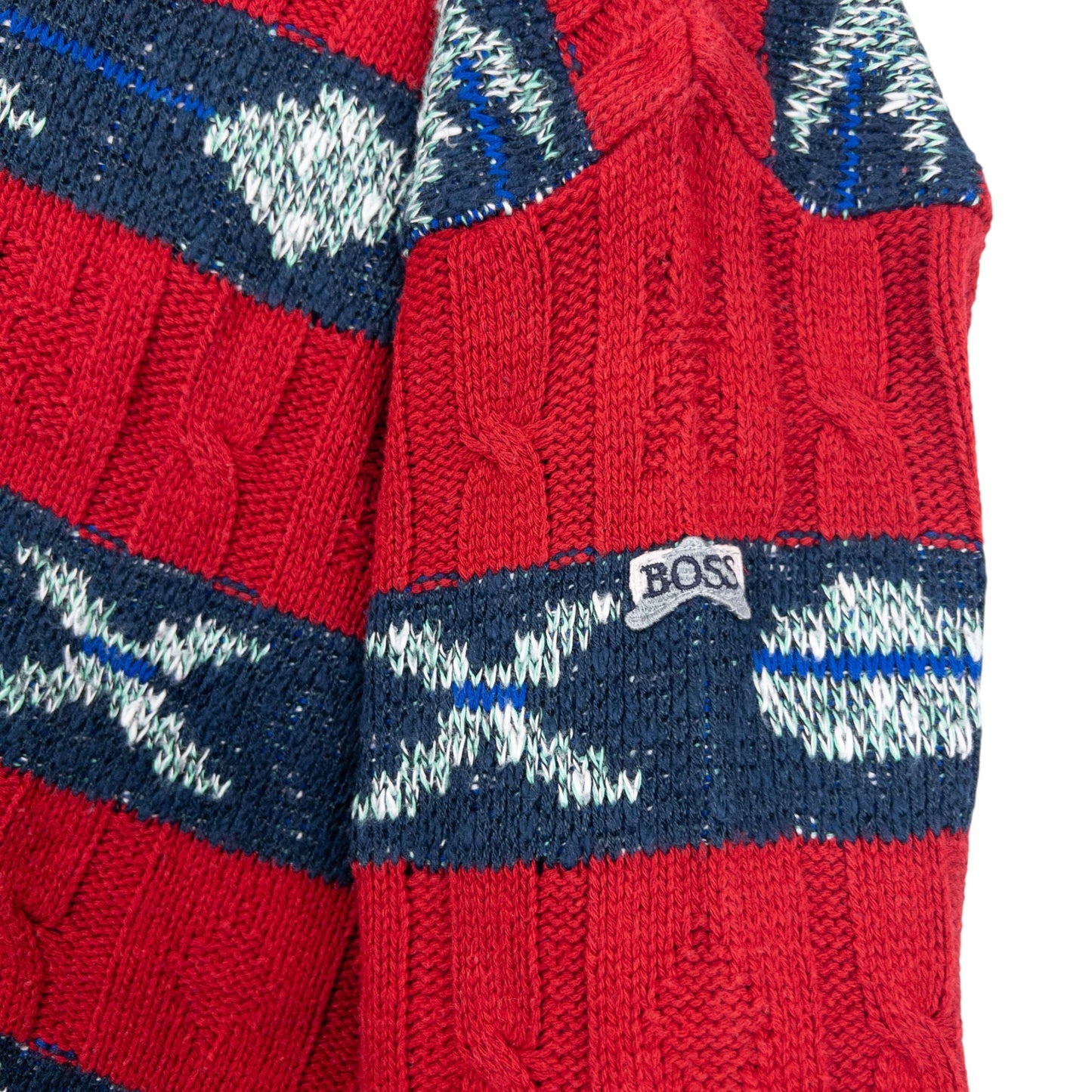 Vintage 90s Hugo Boss Knit Pattern Jumper Size L