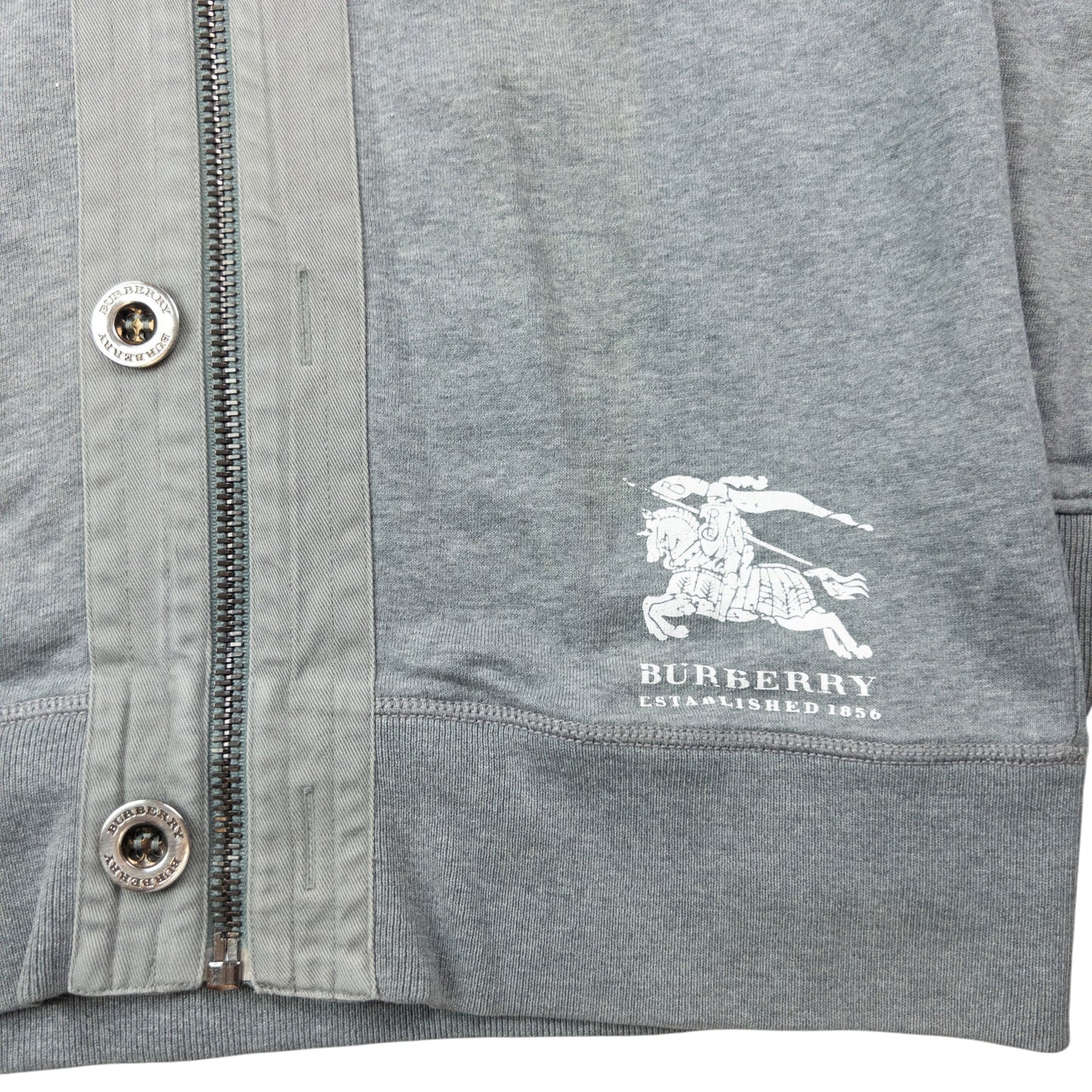 Vintage Burberry Zip Up Hoodie Size M | Medium, Grey