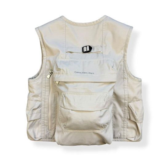 2000's Calvin Klein Integrated Backpack Cargo Jacket (XS) | O/S, Beige