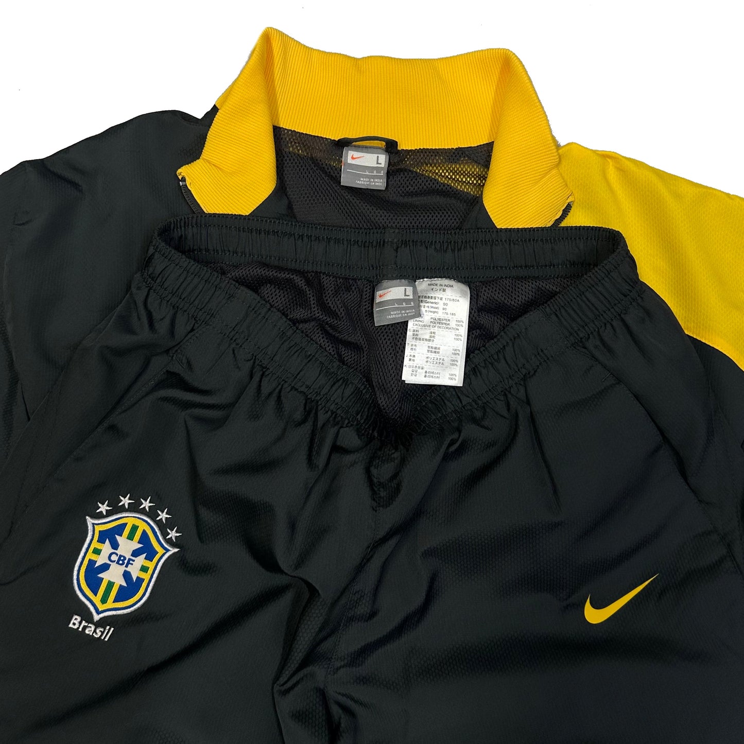 Nike Brazil 2008/10 Tracksuit In Black & Yellow ( L )