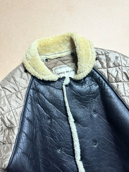 A/W 1989 Sage Green Raso Gommato Dual Layer Bomber