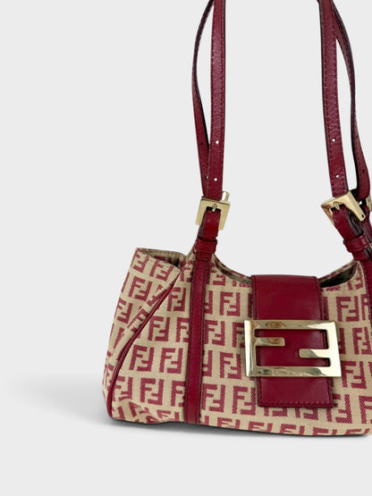 90s Fendi Zucca Red Mini Shoulder Bag | O/S, Multicoloured