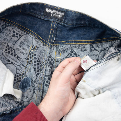Vintage 2000s Stussy Speech Bubble Denim Jeans Size W34