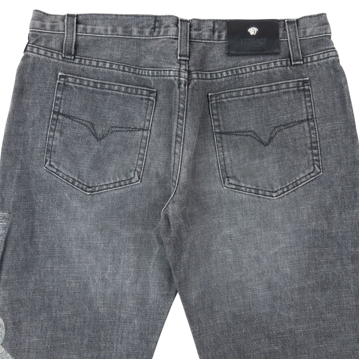 Vintage 2000s Versace Jeans Couture Embroidered Denim Jeans Womens Size W29 | W29, Grey