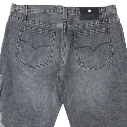 Vintage 2000s Versace Jeans Couture Embroidered Denim Jeans Womens Size W29 | W29, Grey