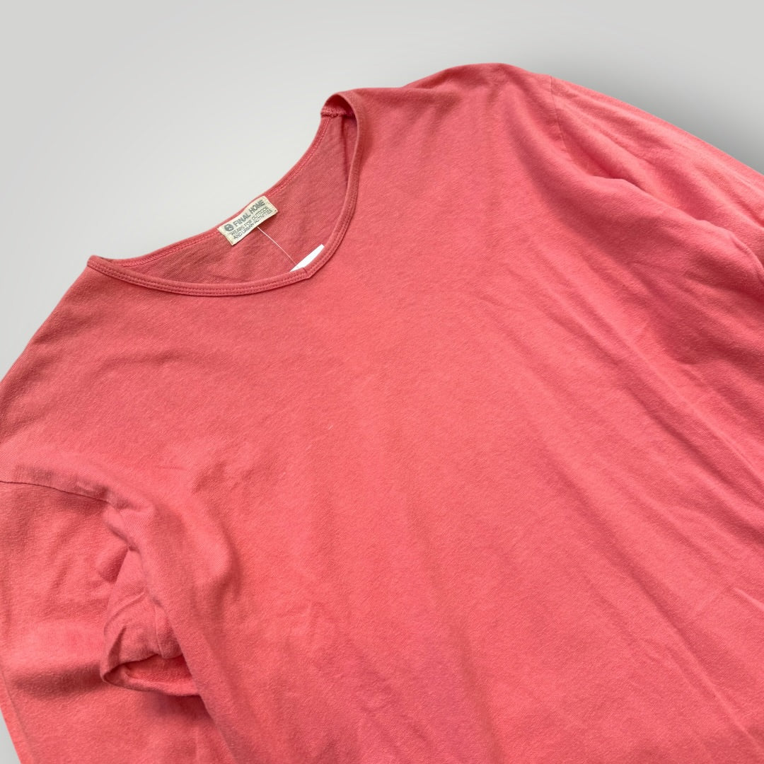 2000's Final Home V-Neck Long Sleeve T-Shirt M | O/S, Pink