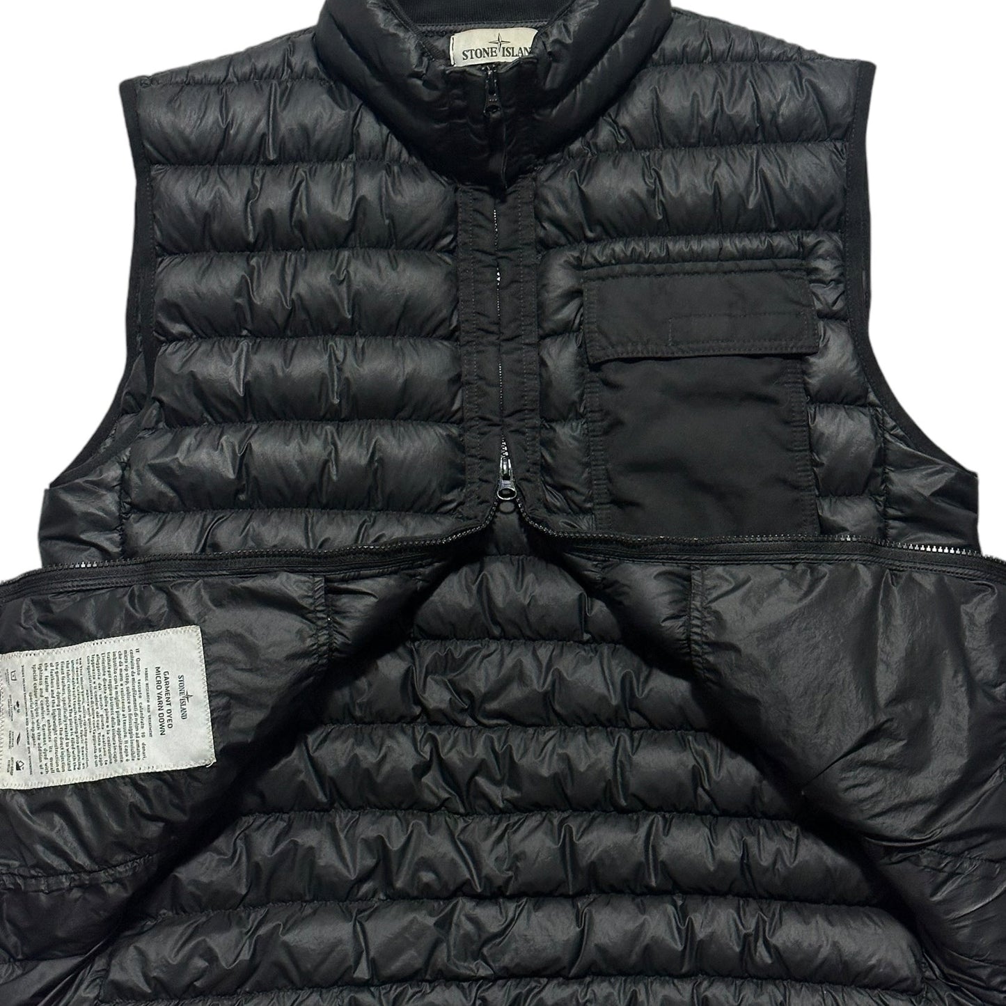 Stone Island Garment Dyed Micro Yarn Down Gilet Body Warmer