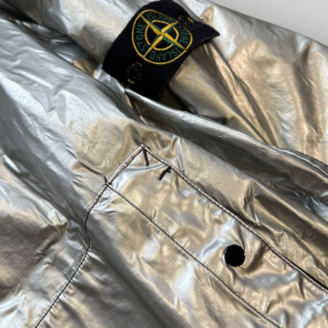 Stone Island AW/2003 Raso Gommato Metallic Cover Reversible "Spaceman" Parka XL