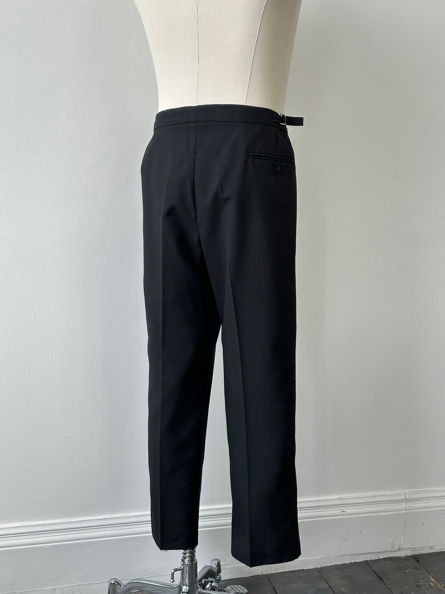 Vintage 1990s Wool Pleated Tuxedo Trousers - W34-38