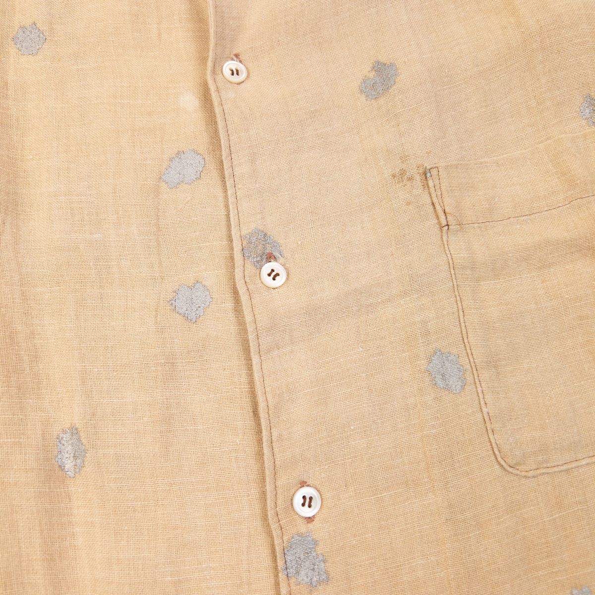 Vintage 90s Comme Des Garçons Polka Dot Button Up Linen Shirt Size XXL | XXL, Beige