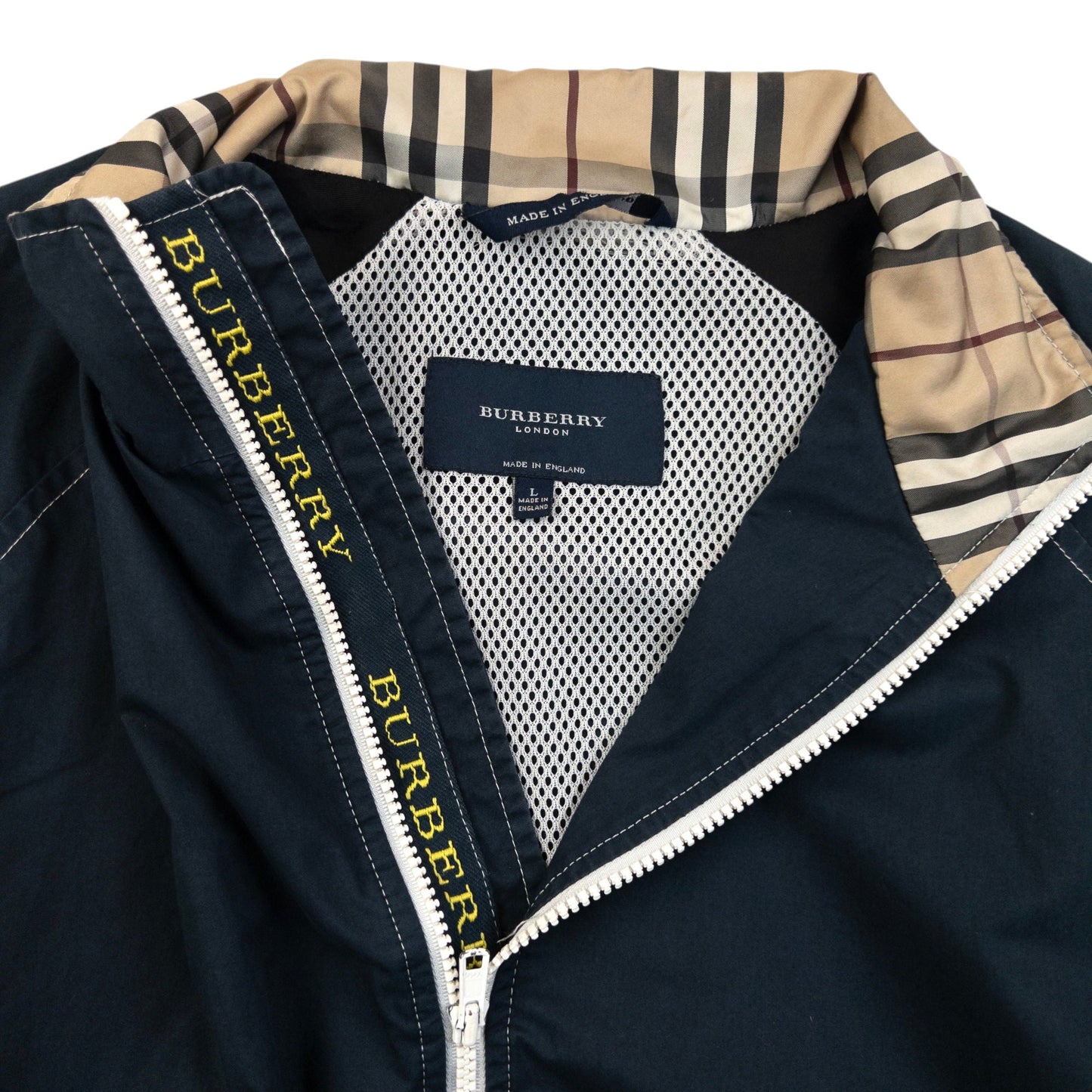 Vintage 2000s Burberry Zip Up Jacket Size L | Large, Navy