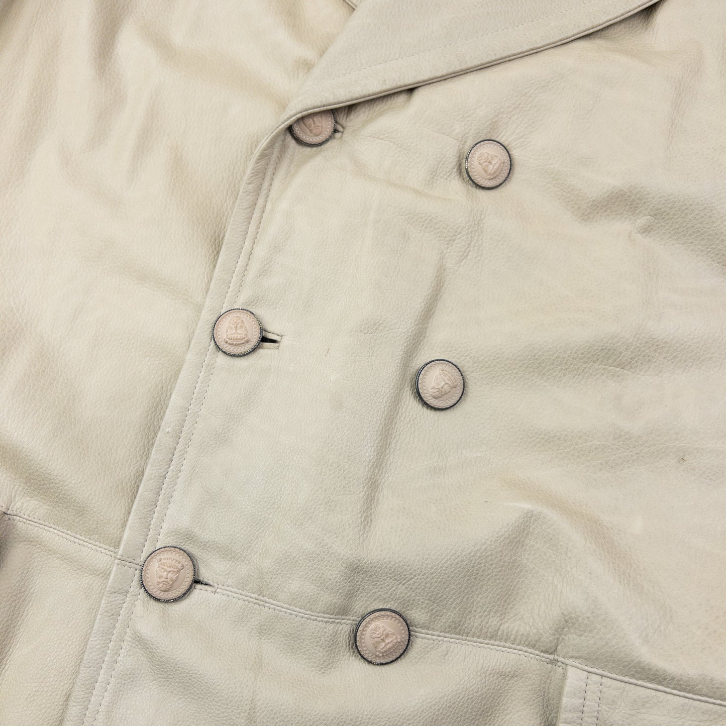 Vintage 90s Versace Istante Button Up Leather Jacket Size XL | XL, Multicoloured