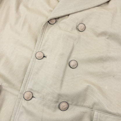Vintage 90s Versace Istante Button Up Leather Jacket Size XL | XL, Multicoloured