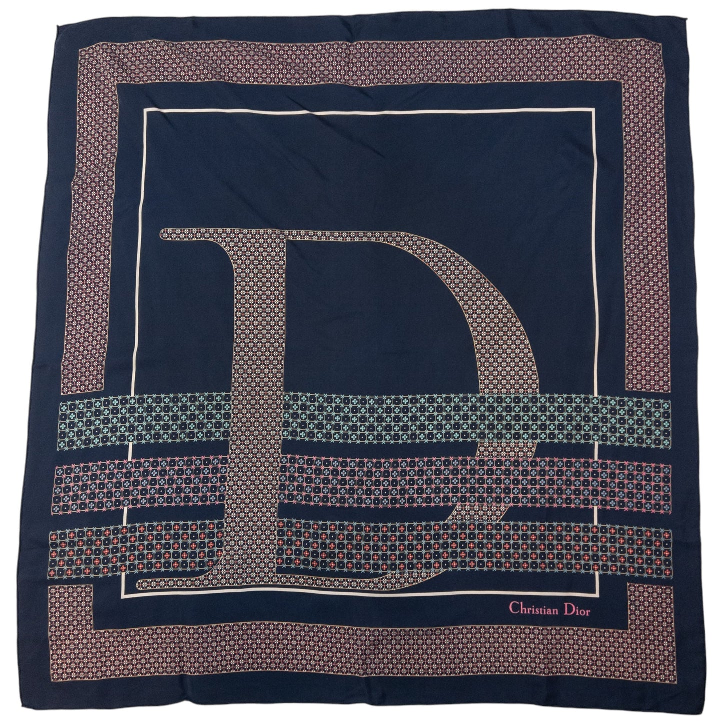 Vintage Dior Mosaic Pattern Silk Scarf