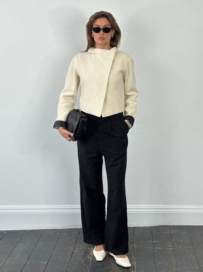 Donna Karan 2000s Pure Wool Cropped Jacket - M