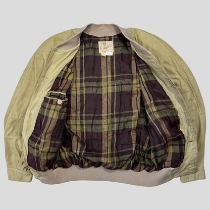 Gucci 1970’s Suede Leather Flannel Lined Flight Jacket - L