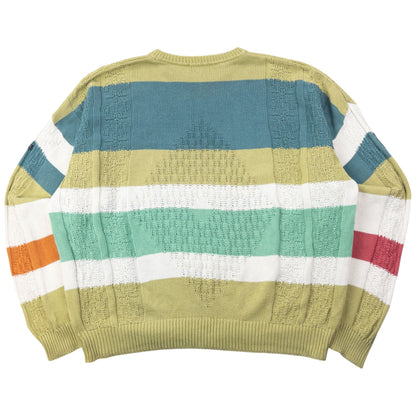 Vintage 90s Hugo Boss Striped Knit Jumper Size XL | XL, Green, Blue, White, Red, Orange