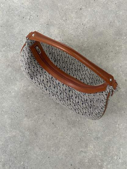 Armani Jeans 2000s Monogram Crescent Shoulder Bag