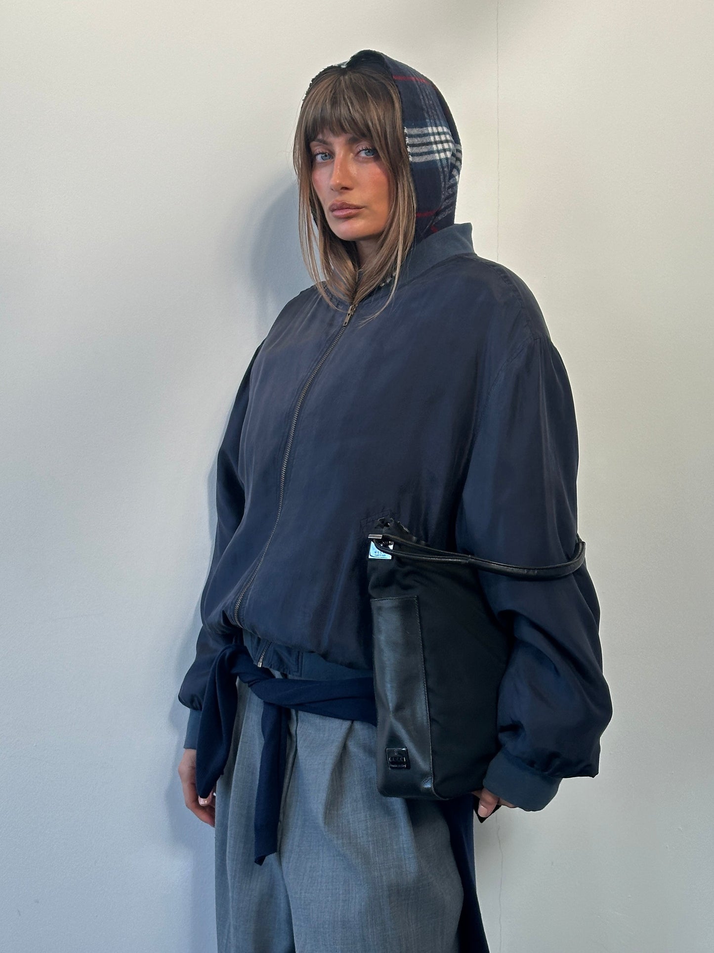 Italian Vintage 1990s Pure Silk Bomber Jacket - XL